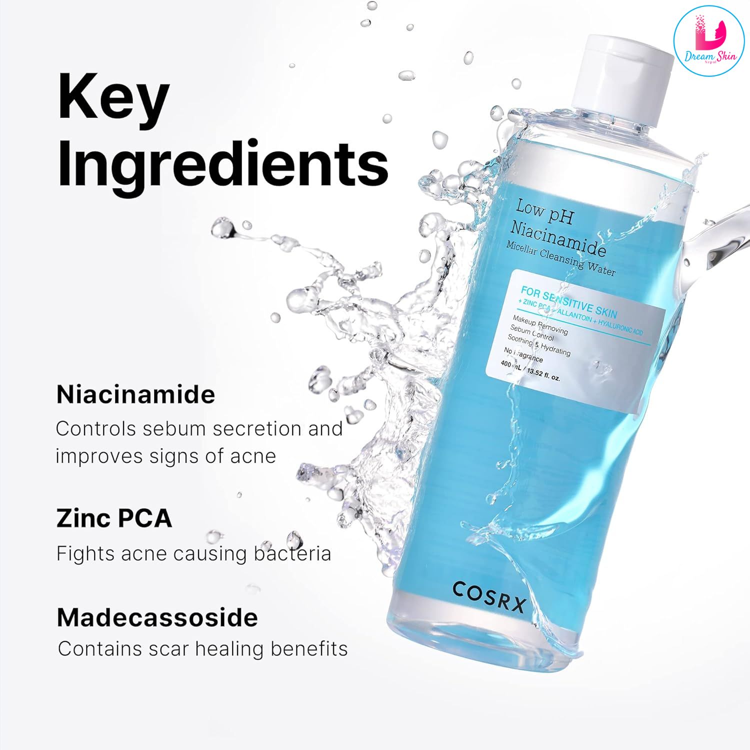 COSRX Low pH Niacinamide Micellar Cleansing Water [400ml]	